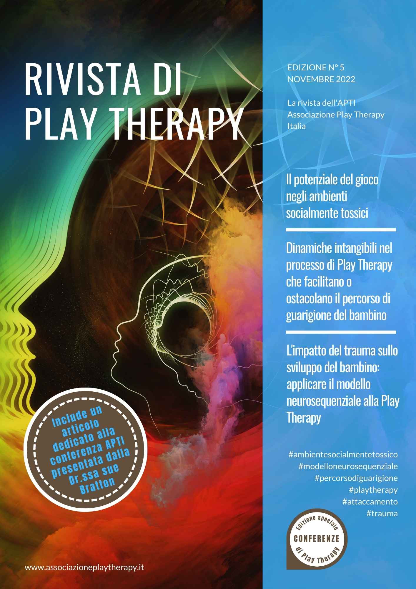 copertina della rivista di play therapy dell'associazione play therapy italia nr 5
