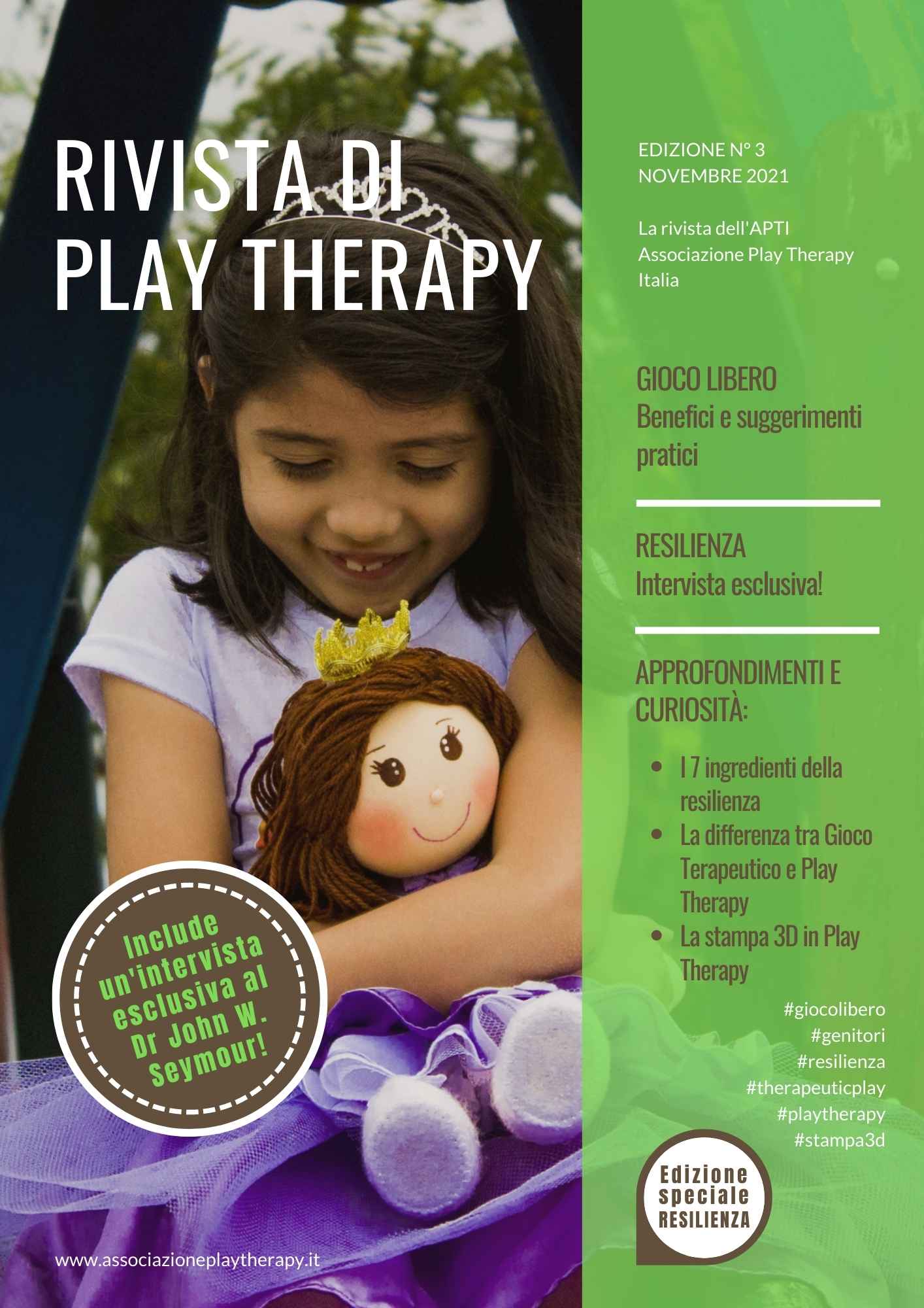 copertina della rivista di play therapy dell'associazione play therapy italia nr 3