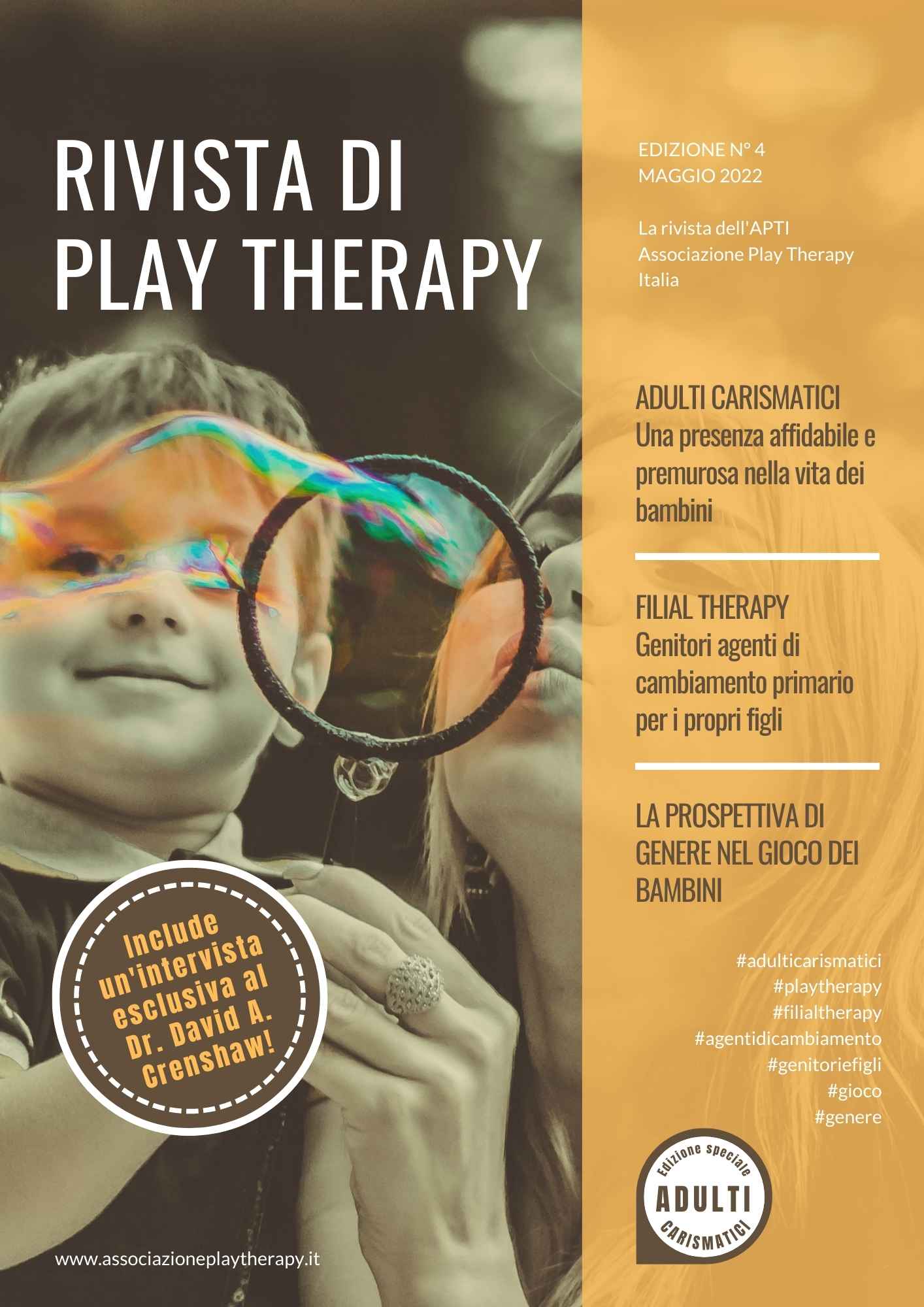 copertina della rivista di play therapy dell'associazione play therapy italia nr 4
